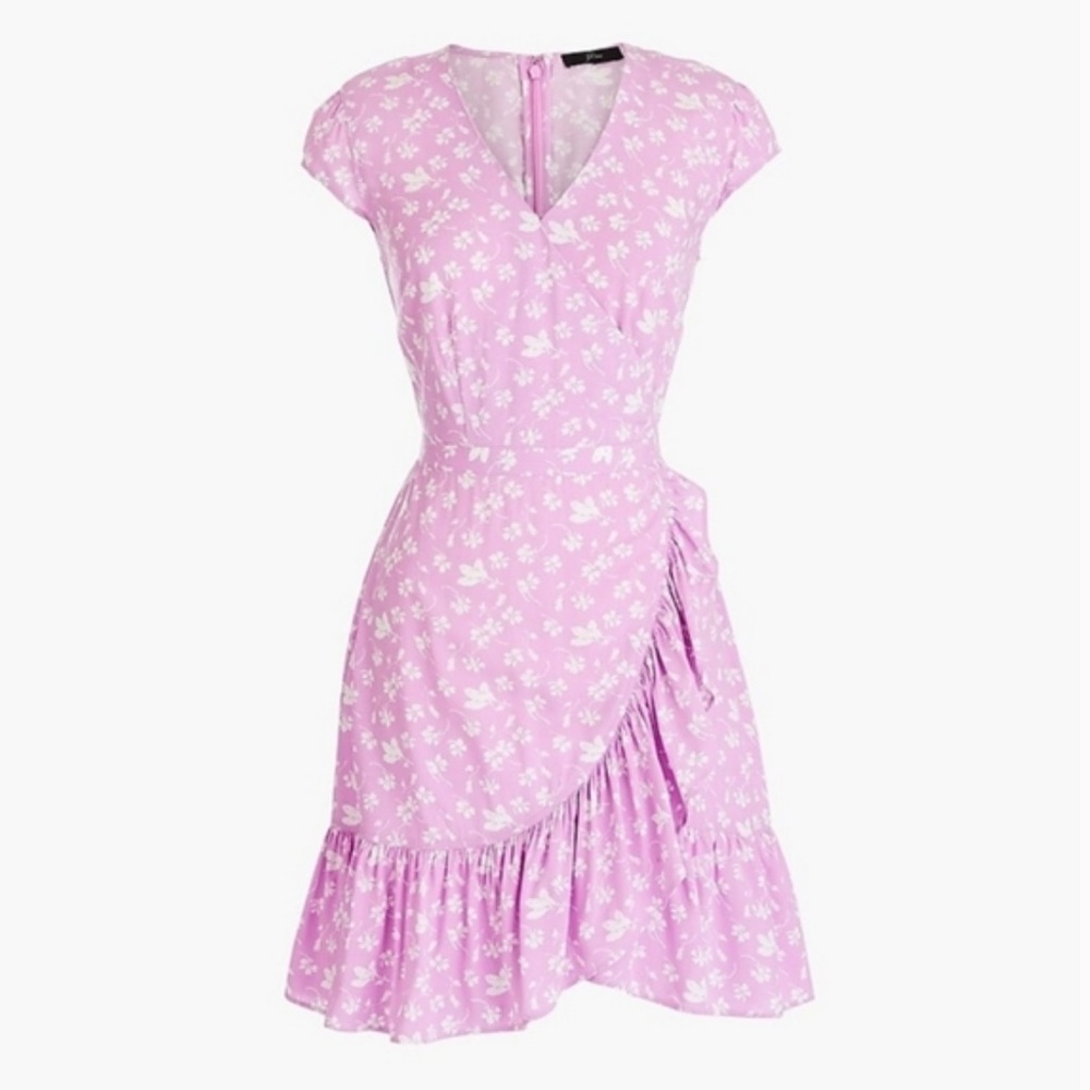 Jcrew pink floral wrap dress